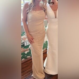 Azazie Cream Bridesmaid Dress